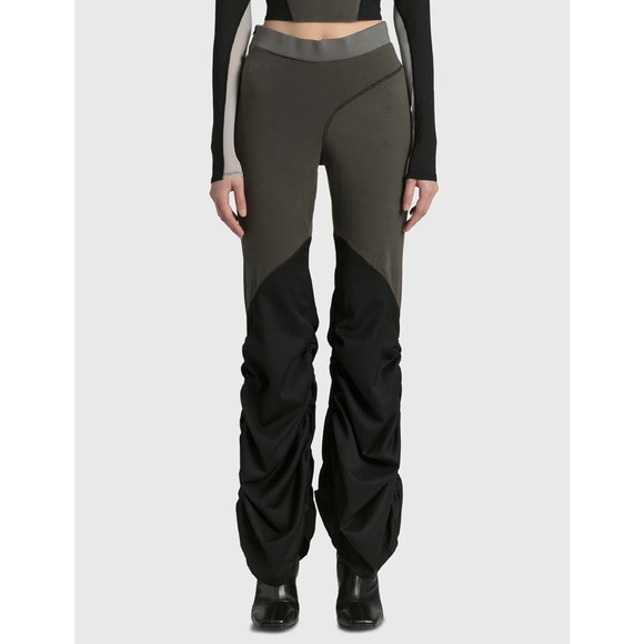Seivson Pants - Seivson Duet Project Ruched Flare Pants Women’s S Gray Black 2 Tone Avant Garde
